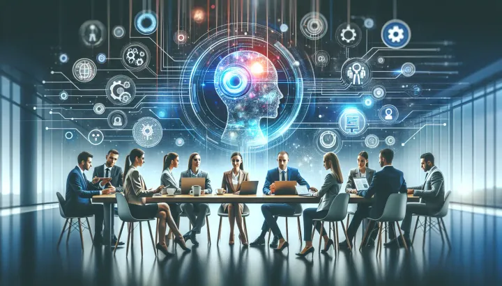 Immagine di un'interfaccia di analisi vocale basata su IA in uso su uno schermo digitale