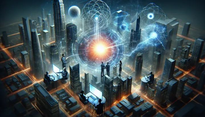 Rappresentazione di un reattore di fusione nucleare con magneti superconduttori e plasma in interno