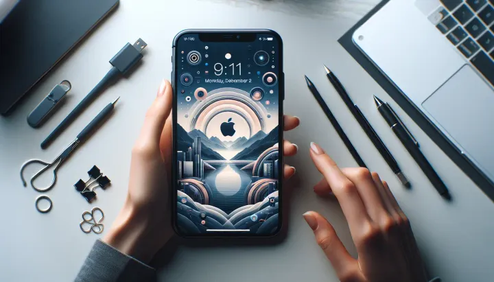 Immagine che mostra i elementi dell'interfaccia Liquid Glass di iOS 26 su un iPhone