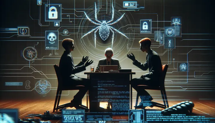 Rappresentazione grafica di attacco ransomware e minacce informatiche