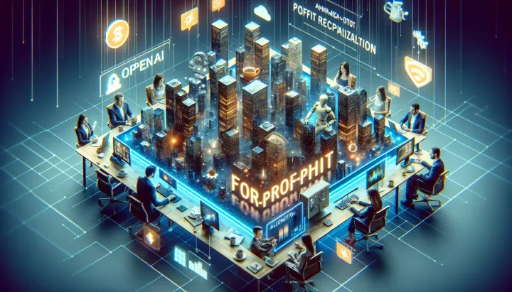 Diagramma della ricostituzione societaria di OpenAI con fondazione non profit e società profit