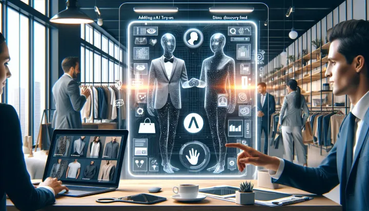 Interfaccia Doppl mostra feed di abbigliamento AI per shopping e prova virtuale.