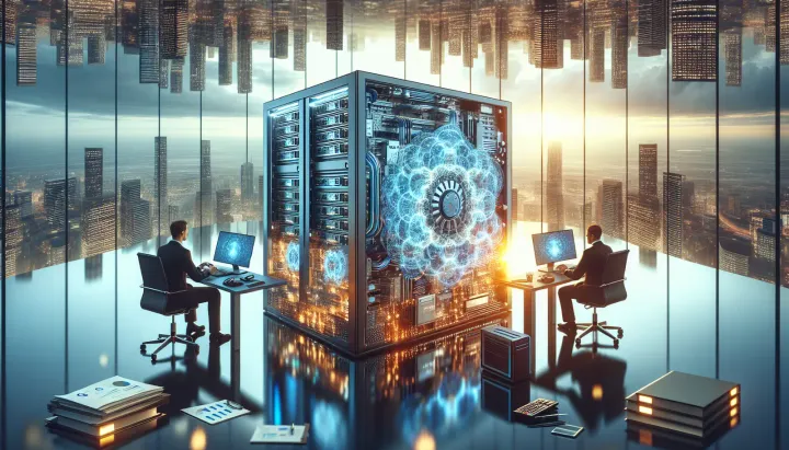 Immagine rappresentativa dei chip Nvidia H200 e delle relazioni commerciali tra USA e Cina