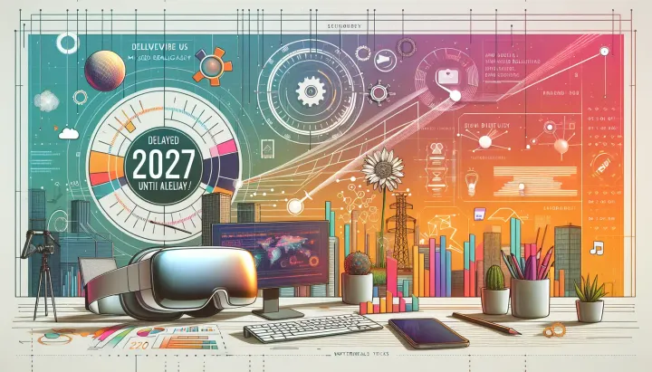 Rappresentazione artistica degli occhiali per realtà mista Meta con design innovativo e formato simile all'Apple Vision Pro