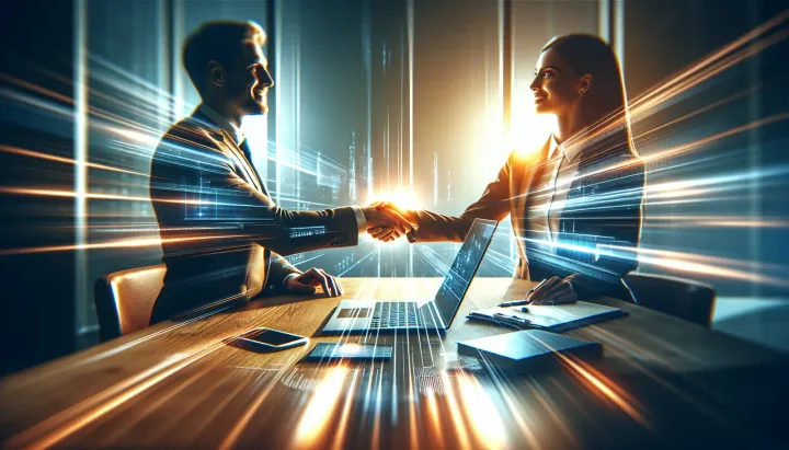 Rappresentazione grafica di un grande flusso di capitale verso startup innovative nel settore dell'AI