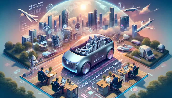 Veicolo elettrico Rivian durante dimostrazione guida autonoma con sistemi AI innovativi