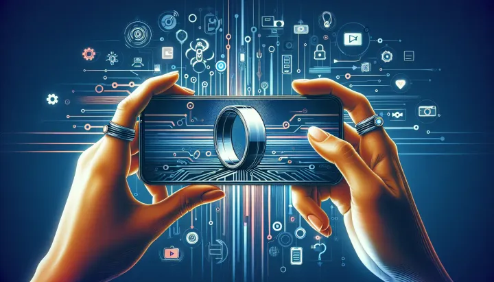 Dispositivo Ring con sistema di verifica video per integrità dei contenuti digitali.