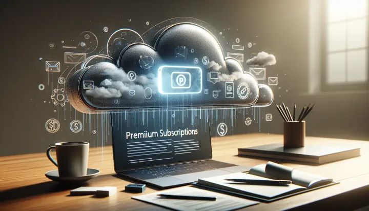 Schermata rappresentativa delle nuove funzionalità di abbonamento di Meta sulle sue app di social media, con interfaccia utente e simboli di premium.