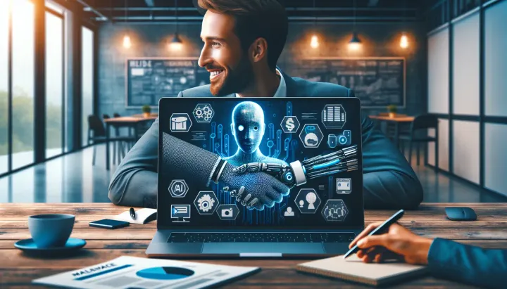 Rappresentazione di un marketplace digitale per contenuti media e IA