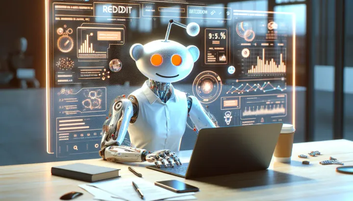 Grafico sulla crescita di utenti di Reddit dedicati alla ricerca con AI e tradizionale