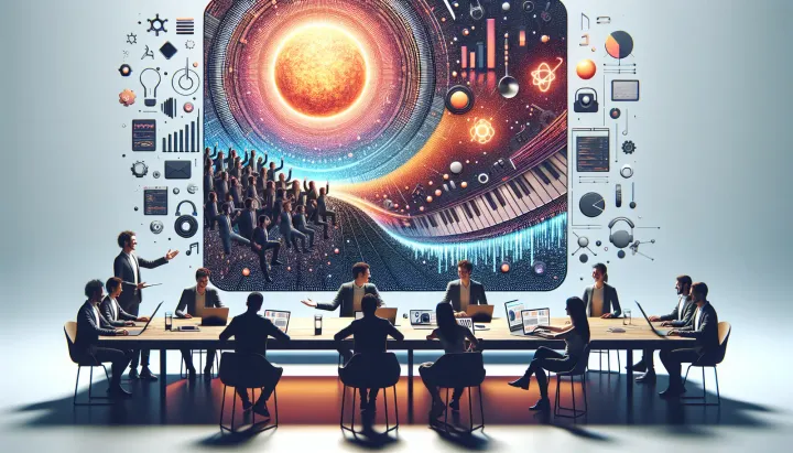 Diagramma di un sistema di creazione musicale con AI e interfaccia utente semplice