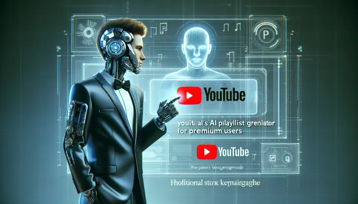 Schermata dell'app YouTube Music con un'interfaccia di creazione playlist AI su smartphone
