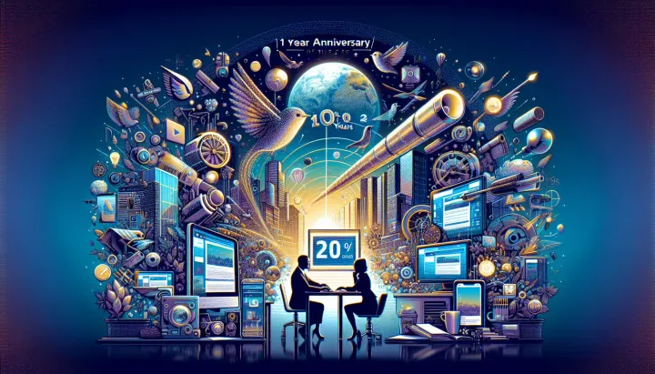 Timeline della storia dei social media con focus sul primo tweet e evoluzione del settore