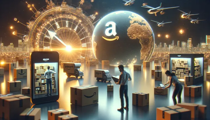 Immagine di consegna rapida di Amazon in una città americana