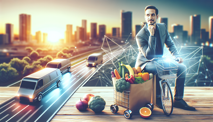 Logo di inDrive e Krave Mart con immagini di generi alimentari