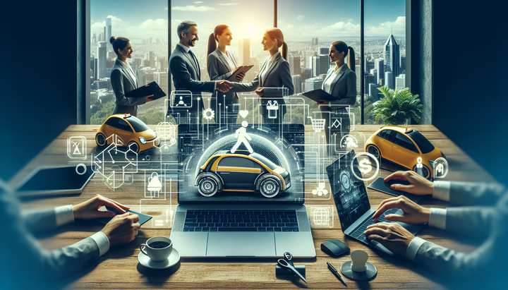 Robotaxi fermo su strada con operatori di supporto e veicoli di emergenza