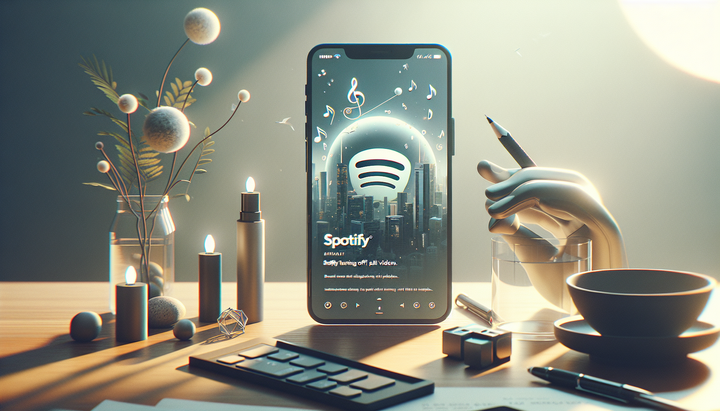 Interfaccia di un’app audio con impostazioni per disattivare i video