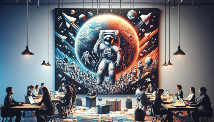 Rendering di una costellazione di satelliti in orbita terrestre.