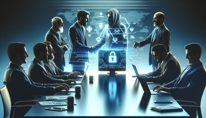 Logo del gruppo hacktivista Handala su uno schermo di computer