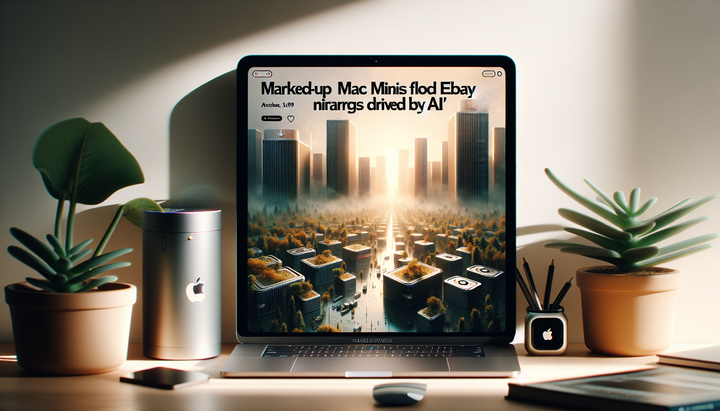 Mac mini Apple con logo AI