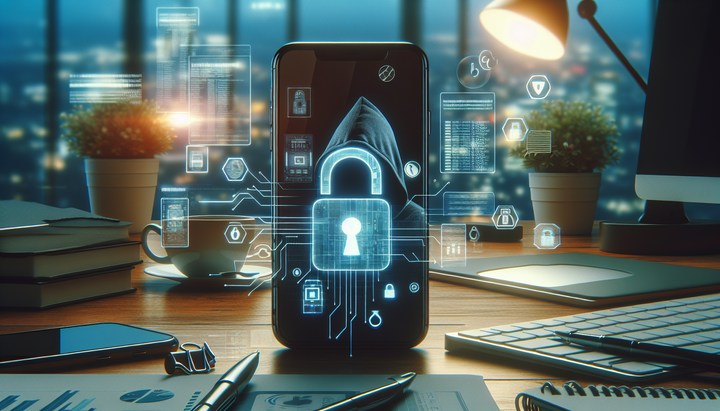 Immagine di un iPhone con schermata di avviso di sicurezza