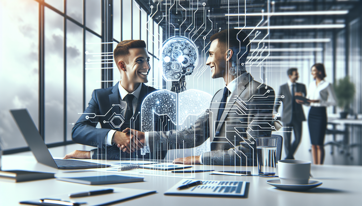 Logo di Apple e Google con simboli di intelligenza artificiale