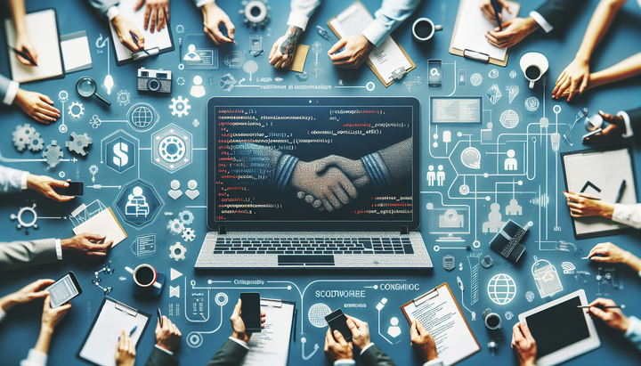 Logo di Apple con simboli di codifica e intelligenza artificiale