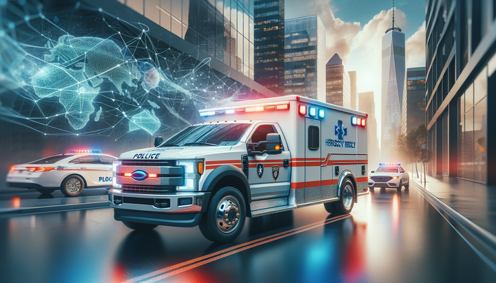 Rendering di un'ambulanza ibrida sviluppata da Harbinger e Frazer