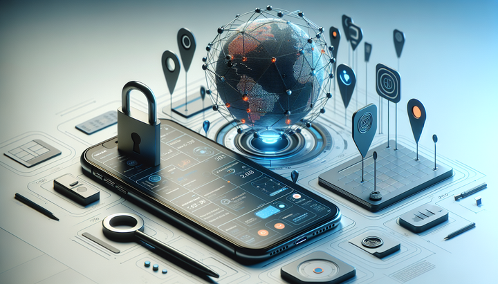 Logo Apple con simbolo di privacy