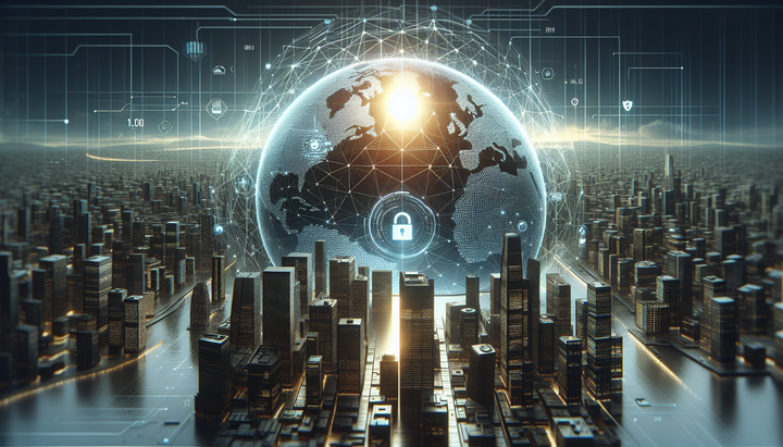 Logo Cisco su sfondo digitale con simboli di sicurezza informatica