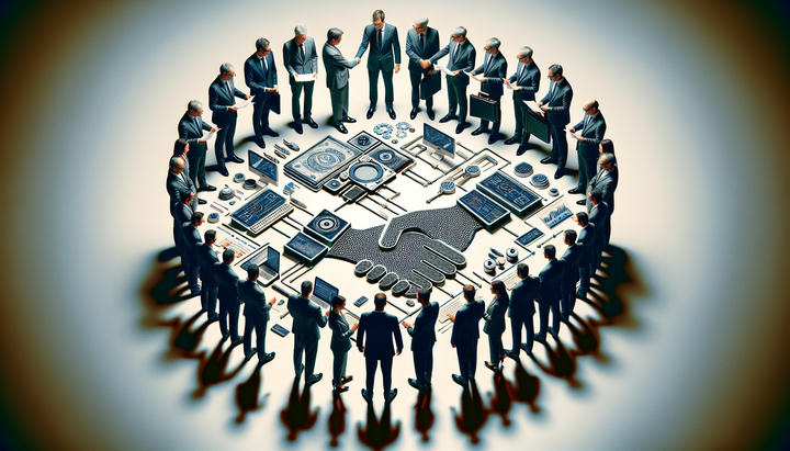 Logo di SpaceX e Cursor con simboli di intelligenza artificiale