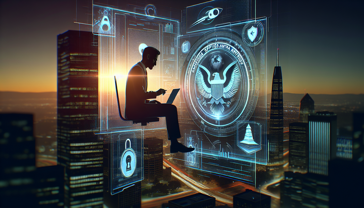 Logo della NSA e di Anthropic con simboli di intelligenza artificiale e sicurezza informatica.