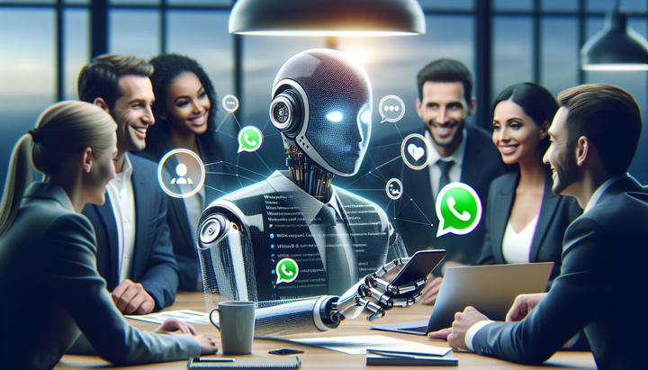 Logo di WhatsApp con elementi di intelligenza artificiale