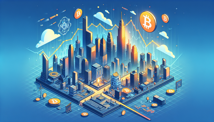 Logo di Coinbase su uno schermo di smartphone con grafico finanziario