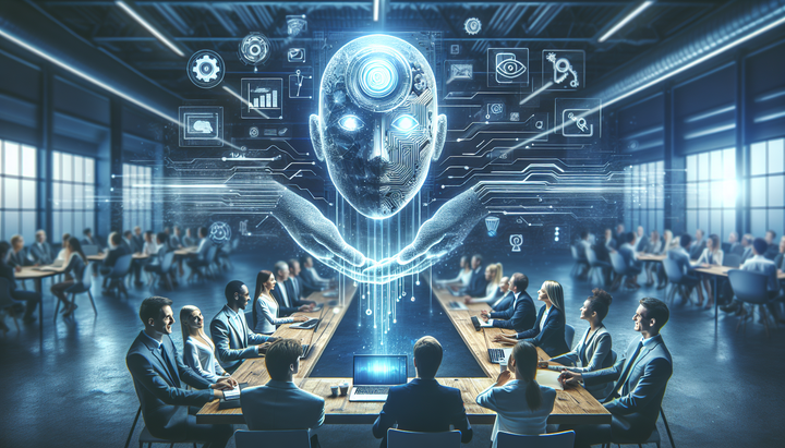 Logo di OpenAI con sfondo astratto