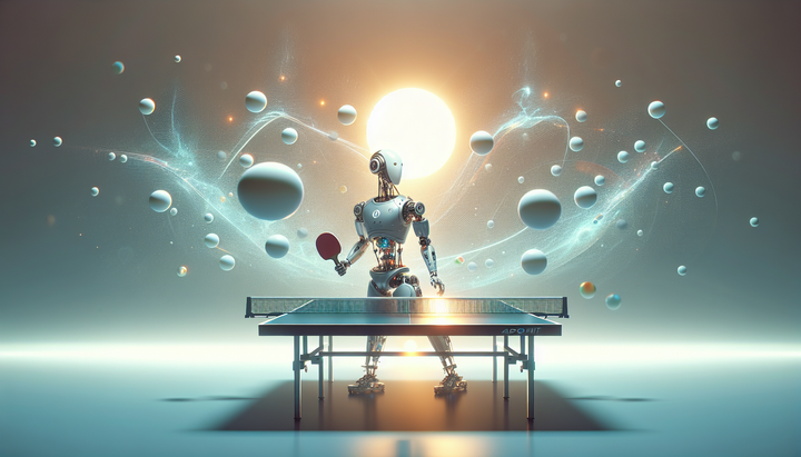 Robot Ace di Sony che gioca a ping-pong contro un avversario umano