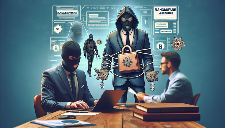 Immagine di un attaccante informatico che negozia con una vittima.