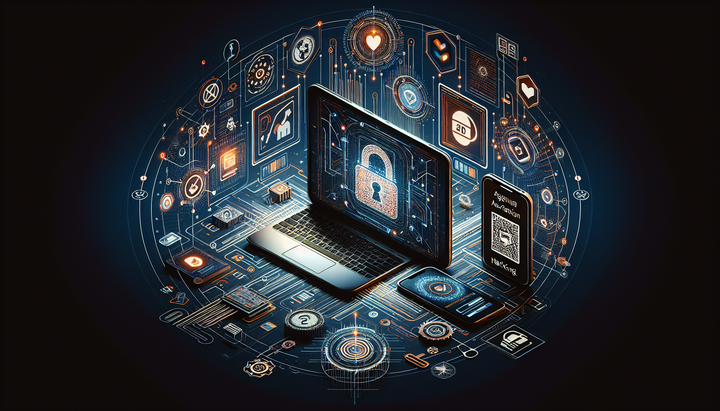 Immagine di un'app di verifica dell'età con simboli di sicurezza violati