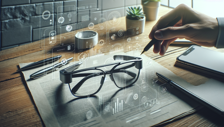 Rendering degli occhiali intelligenti Apple con design innovativo