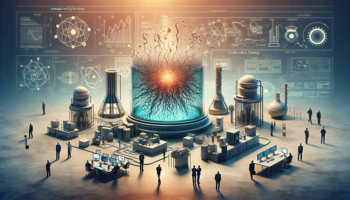 Concetto di fusione nucleare con reattore a fusione in funzione
