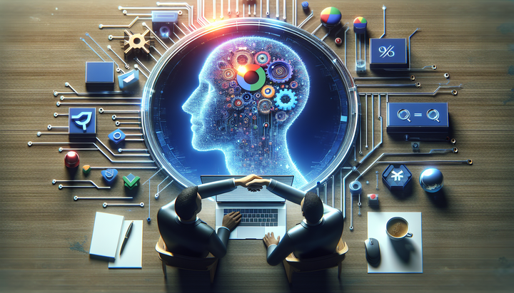 Logo di Google con il Pentagono sullo sfondo