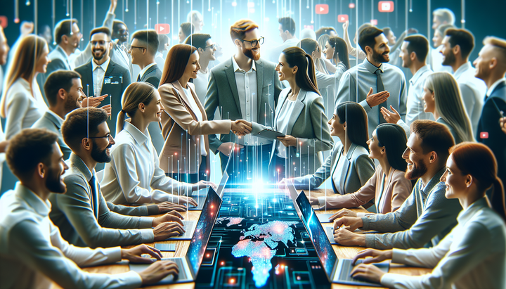 Logo di YouTube con simbolo di intelligenza artificiale