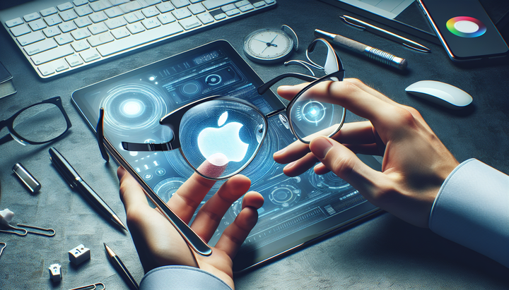 Rendering degli occhiali intelligenti Apple con diversi design