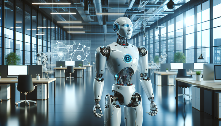 Logo di Apptronik con robot umanoide sullo sfondo