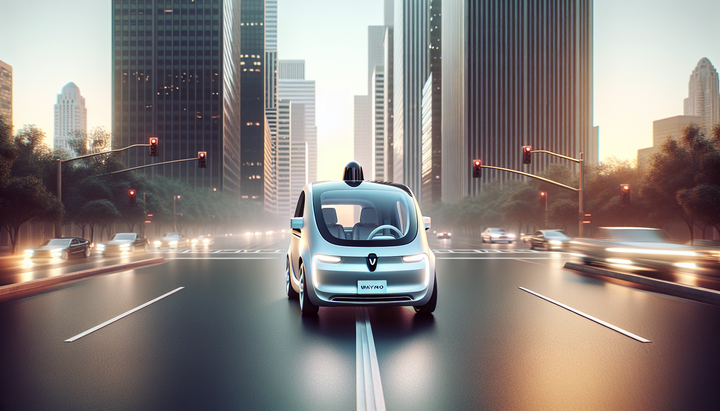 Veicolo autonomo Waymo in città