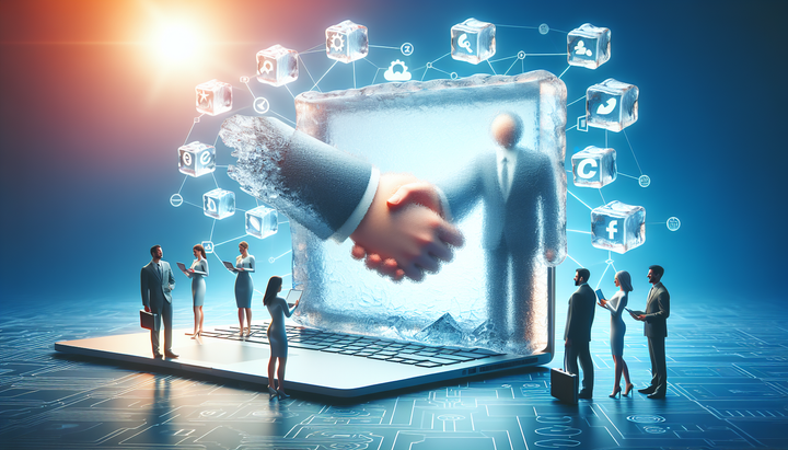 Logo di ICE su Bluesky con simbolo di blocco