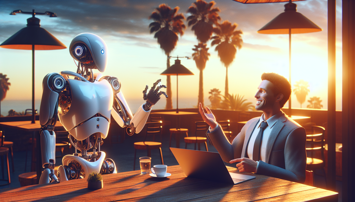 Robot umanoide danzante fuori controllo in un ristorante