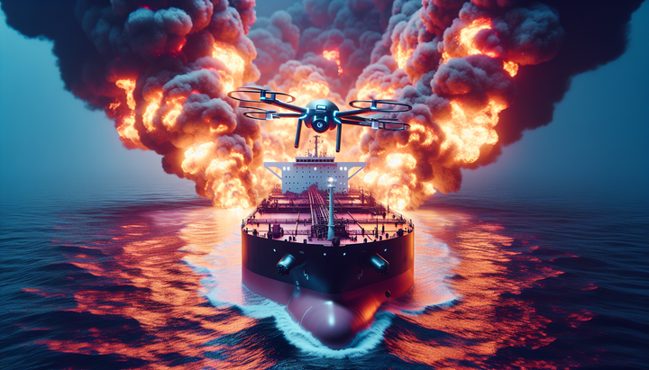 Petroliere in fiamme nel Golfo Persico dopo attacco con droni subacquei