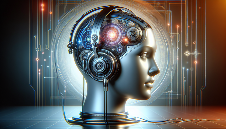 Auricolare neuromodulante Mave Health indossato da una persona in un ambiente moderno.