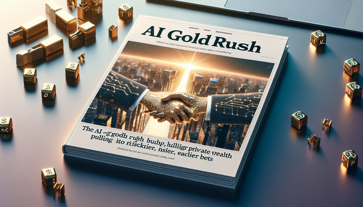 Investitore osserva la skyline urbana, simbolo della corsa del capitale privato verso l'AI